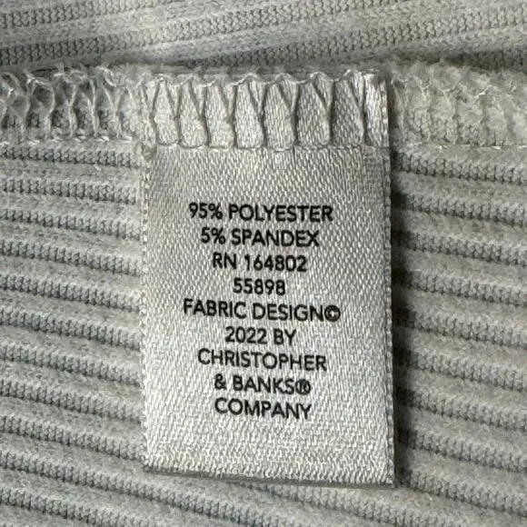 CJ Banks 3X-Large Top Striped Stretch Ribbed 3/4 Sleeve Boat Neck Soft Hi-Low - Picture 7 of 8